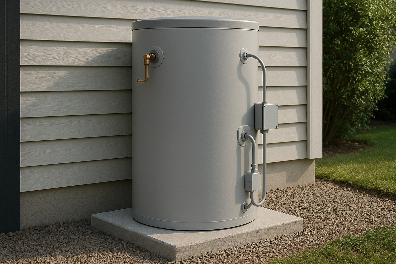 Large outdoor electric storage hot water unit